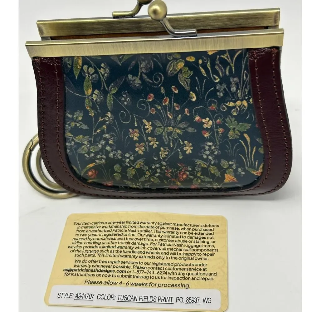 NWT Patricia Nash Bella Tuscan Fields Kisslock Coin Purse - Picture 4 of 6